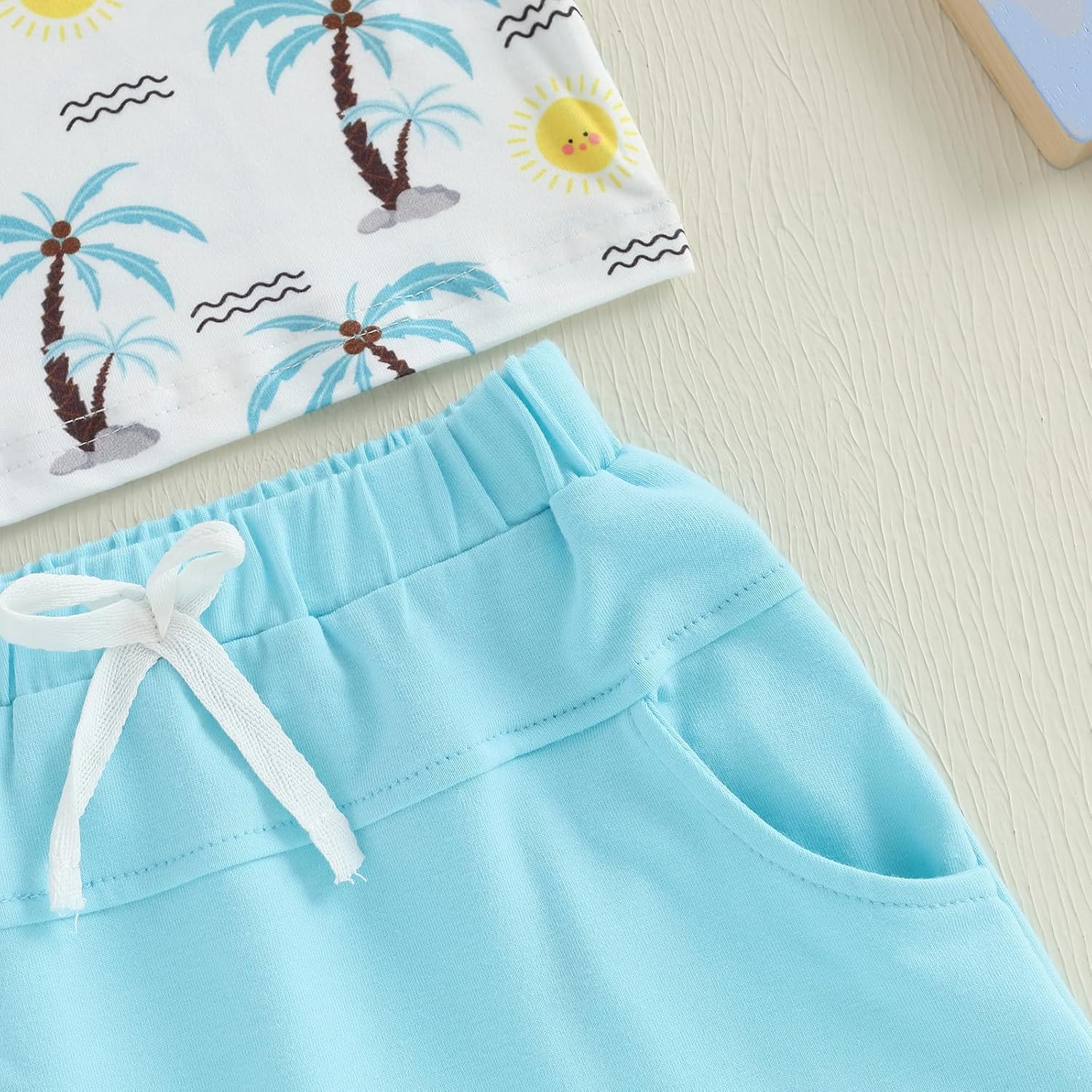 One opening 6M-4T Baby Boy Shorts Set Holiday Outfit Coco Tree Sleeveless T Shirt Tees Tank Tops Shorts Kids Summer Clothes - Image 7