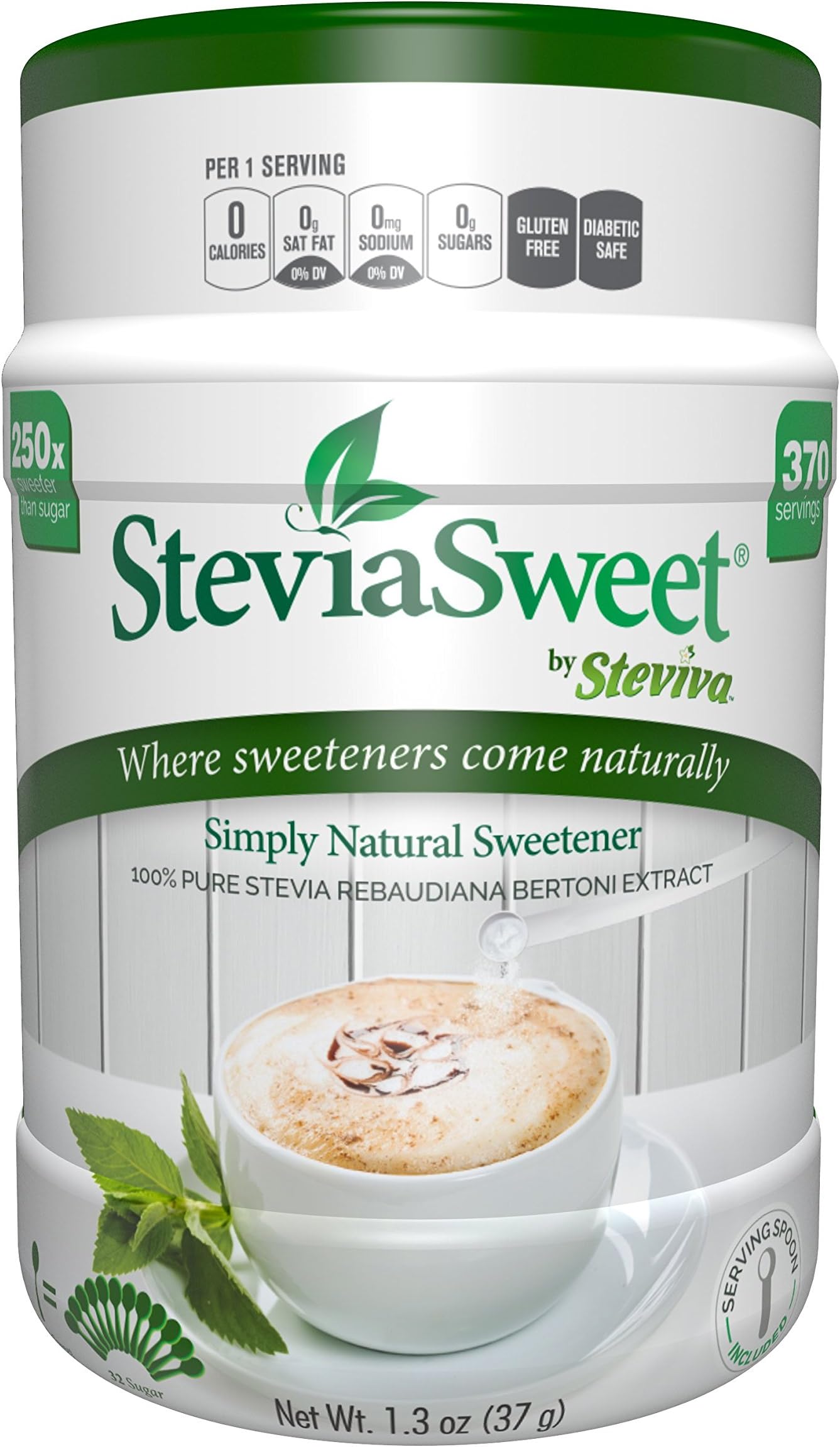 SteviaSweet - Pure Stevia Extract Fine Powder NonGMO Low Carb Sweetener (1.3 / 3 pack)