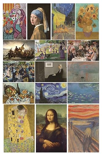 MINI ZOZI Famous Art Prints And Posters 16PCS Paintings Fine
