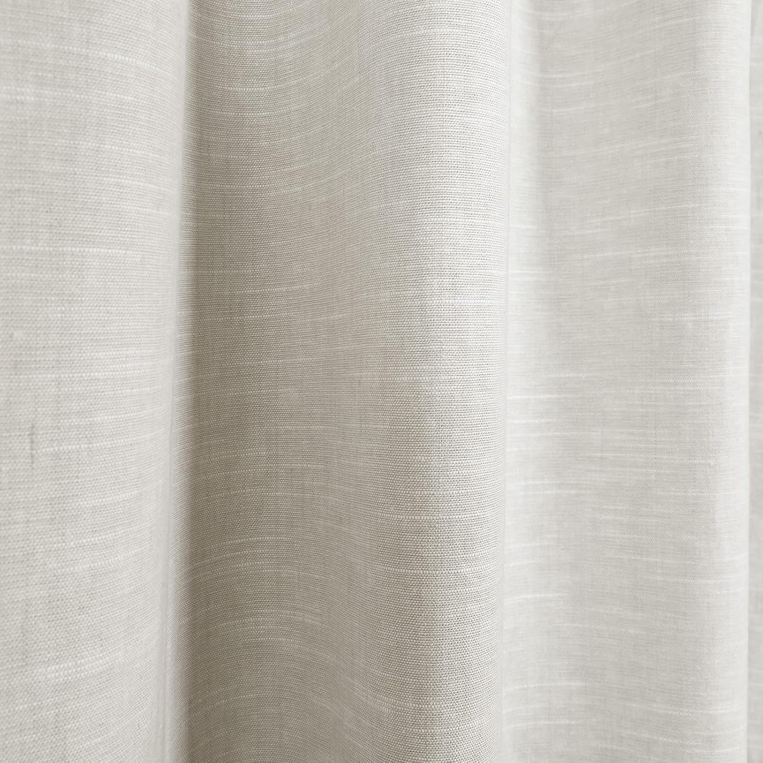 ChadMade Custom Cotton Linen Curtain with Trim Border, Blackout Room Darkening Lined and Unlined Curtain, Ivory Beige in Belva Collection 2 pack
