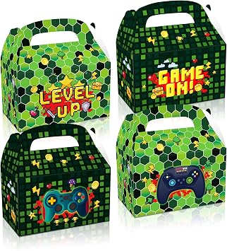 24Pcs Video Game Party Favor Boxes, Video Game Themed Birthday Party Favor Boxes, Electronic Game Birthday Party Game Night Decorations, Video Game Lover Gift Boxes Gamer