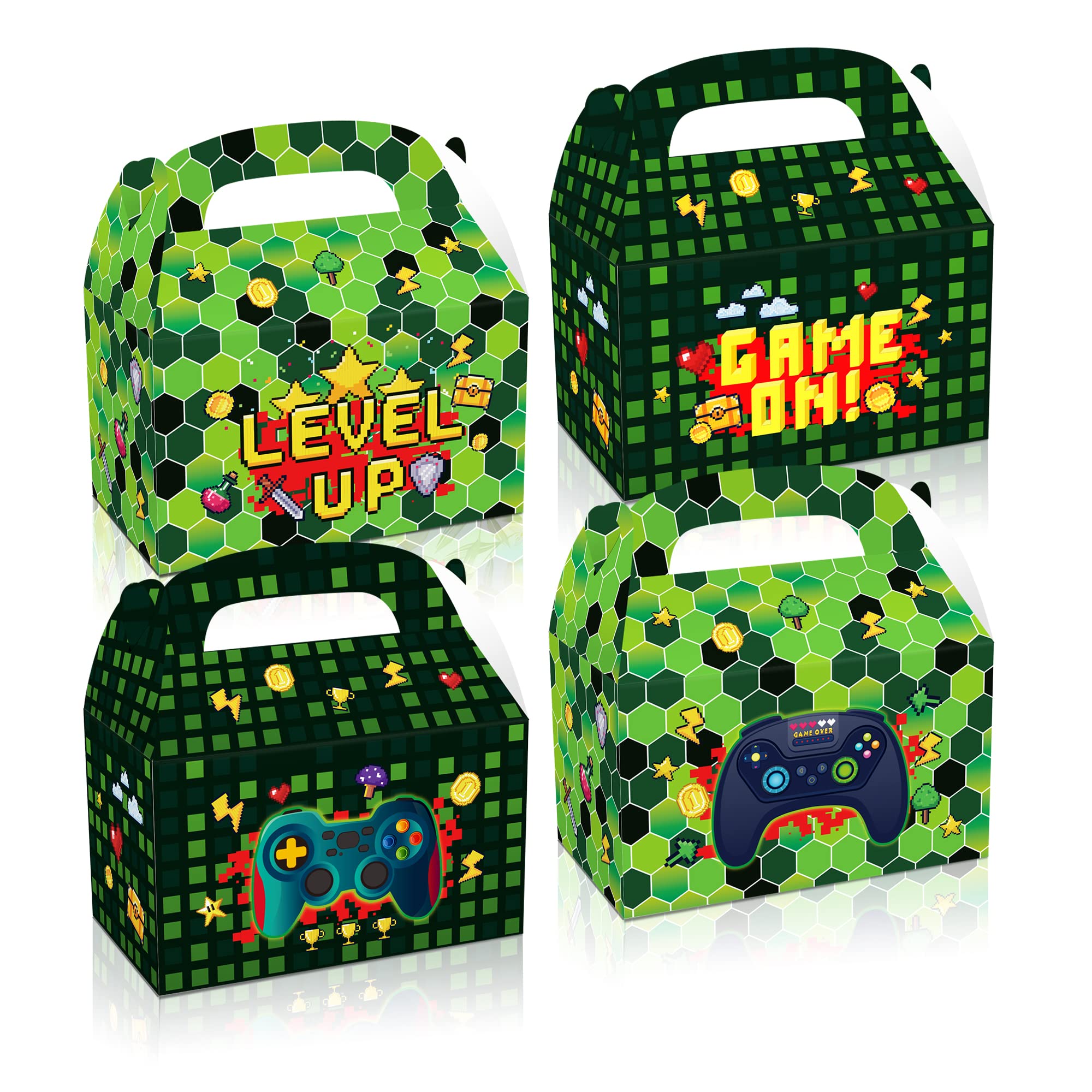 24Pcs Video Game Party Favor Boxes, Video Game Themed Birthday Party Favor Boxes, Electronic Game Birthday Party Game Night Decorations, Video Game