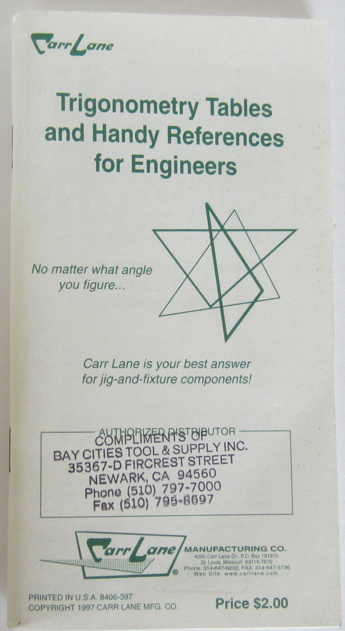 Handy Multipliers and Trigonometry Tables for Engineers
