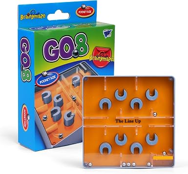 Point Games Brainymaze Go 8 Game for Kids - Self-Contained Maze Toy - Balance Board Brain Teaser - Pocket Size Travel Board Game - Boost Kids Fine Motor Skills - Kids Ages 4+