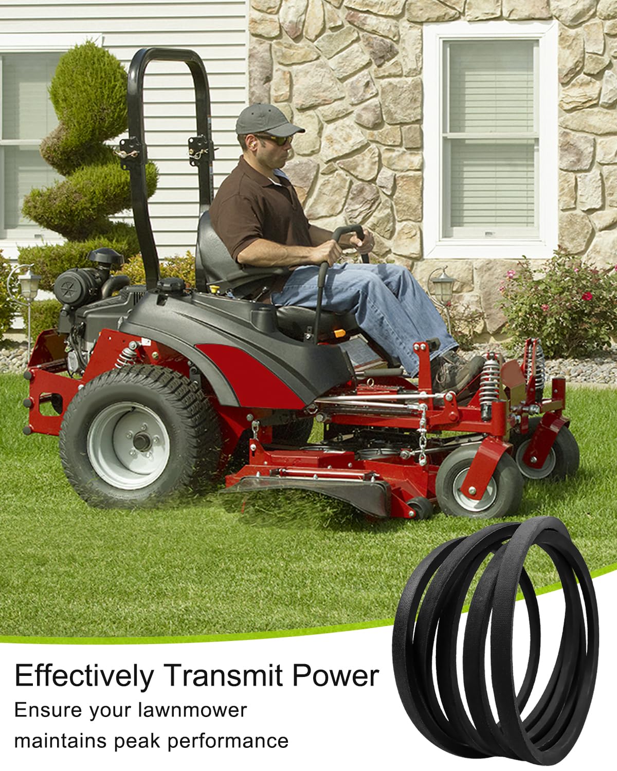 61" Deck Belt Fit for Toro Ferris IS2100Z IS3200Z Series Lawn Mower, 5/8" x 178" Drive V-Belt Replace 5103616 133-7076