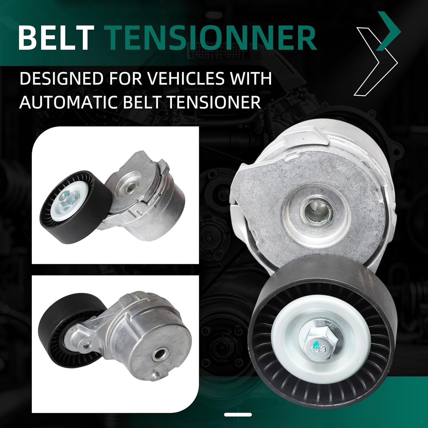 90K-39298A Engine Serpentine Belt Drive Kit Fit for Ford F-150/F150 2014-2023 V8 5.0L, Belt Tensioner OE 39298 999830A BR3E6B209HC, Serpentine Belt OE 6PK1627 6PK1625 K060640