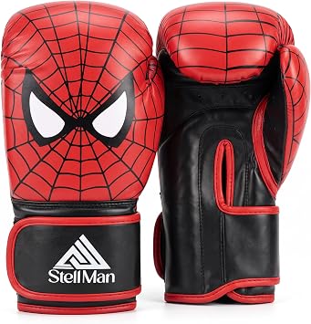 Boxing Gloves Red for Kids 6oz 8oz Muay Thai MMA Kickboxing Training & Sparring Gloves with Hook and Loop Wrist Support and Breathable Ventilation