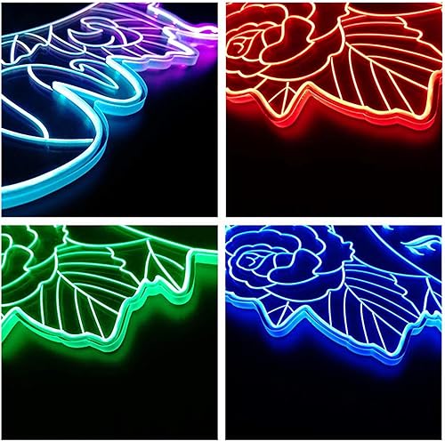 Miniatura 4 de ADVPRO Rose and Knife I Love u Tattoo RGB Dynamic Glam LED Sign - Forma de corte a borde - Decoración de pared 3D inteligente - Iluminación dinámica