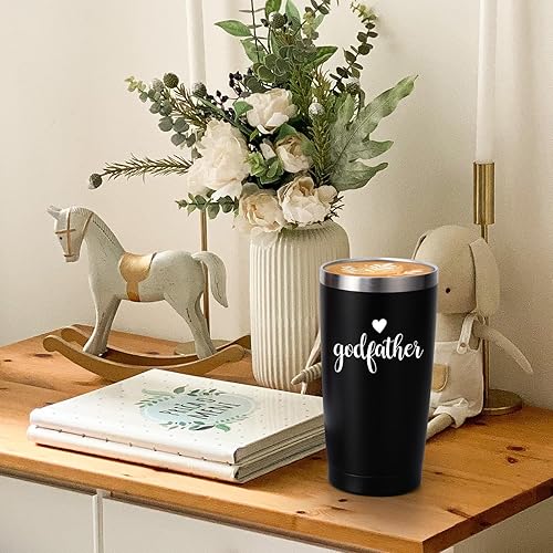 Miniatura 3 de Regalo de padrino, vaso aislado de acero inoxidable con tapa, regalos para padrino de parte del ahijado, regalos de Navidad para el día del padre,