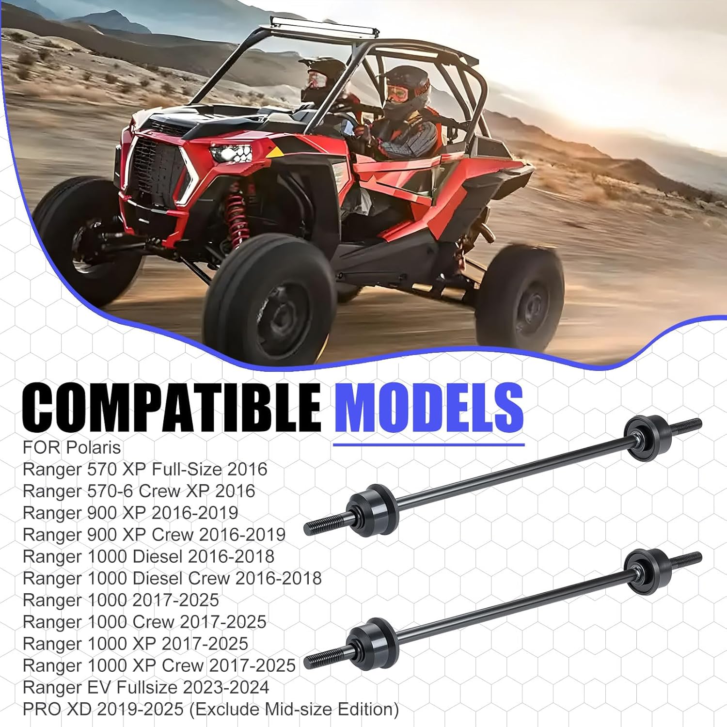2Pcs Stabilizer Bar Linkage for Polaris Ranger 570 900 1000 EV PRO XD 2016-2025 1543789 1543602