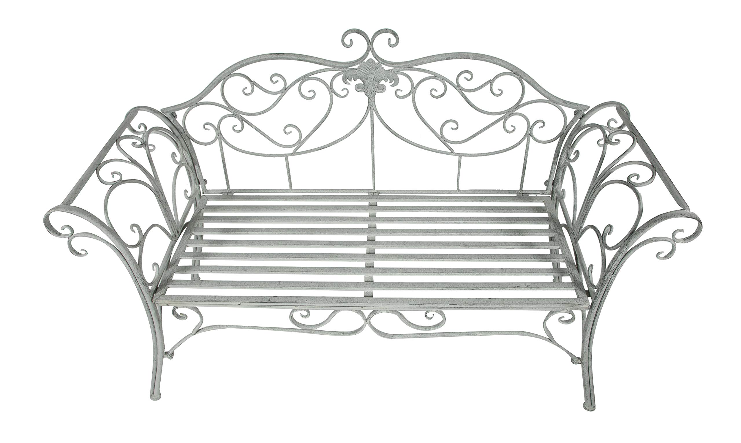 Panchina da esterno in ferro 133x49x90 cm - Panca grigia - Sedia in ferro - Divaneto in metallo - Ghisa