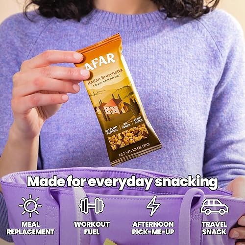 Miniatura 7 de Afar Barras de proteínas saladas, bajas en azúcar, altas en proteínas, refrigerio saludable para adultos, barra de reemplazo de comida, textura