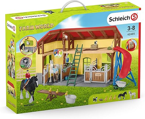 Miniatura 9 de Schleich Farm World, juego de 30 piezas, juguetes de granja y animales de granja para niños de 3 a 8 años, establo para caballos de 4.1 x 19.3 x