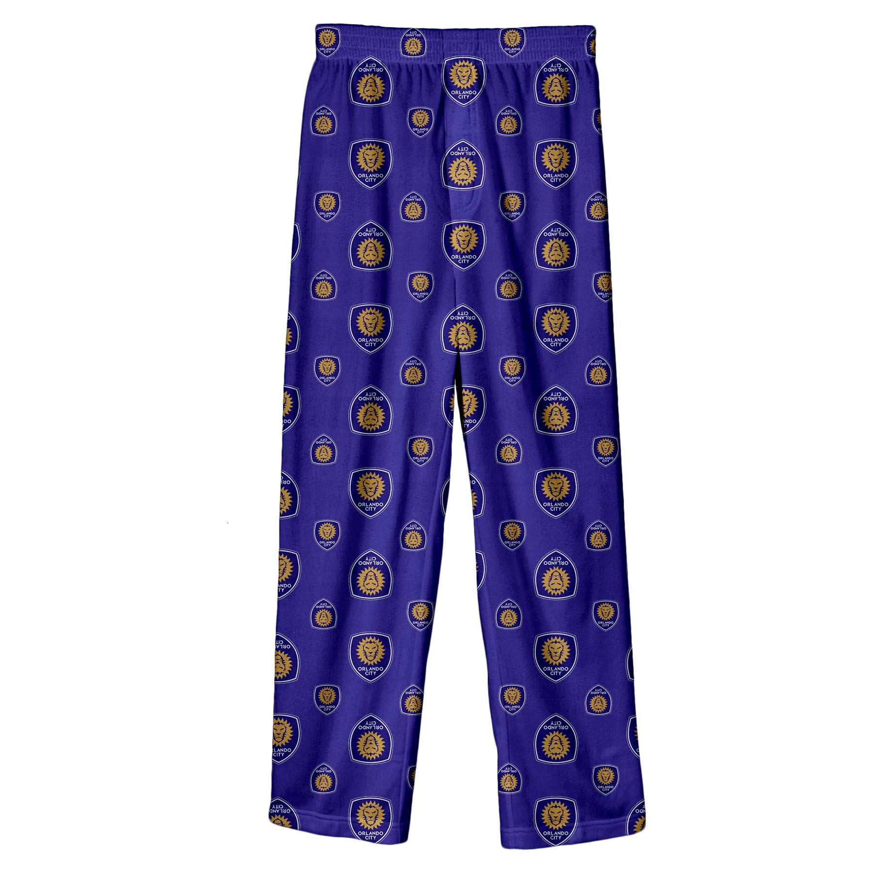 Outerstuff MLS Youth Boys (8-20) Allover Logo Sleep Pants, Orlando City SC, Medium (10-12)