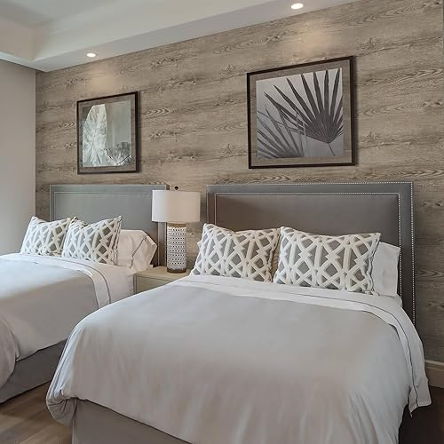 Miniatura 9 de Papel de contacto de madera marrón grisáceo de 17.7 x 118 pulgadas, papel tapiz de grano de madera sintética, extraíble, autoadhesivo, aspecto de