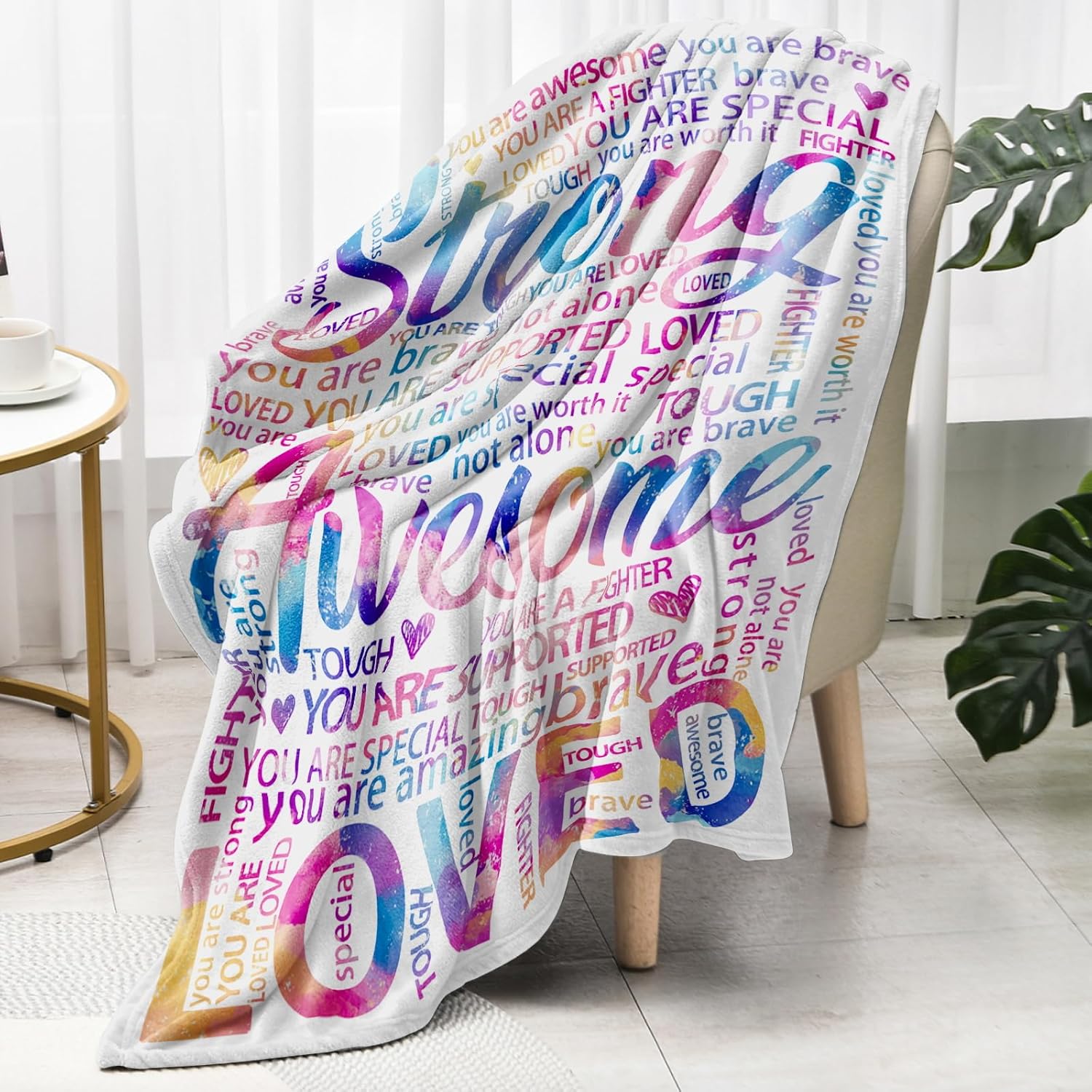 Vibrant Blanket for Women Men - Super Soft Hug Throw for Boys & Girls, Inspirational Get Well Gift After Surgery or Illness, Cancer Care Gifts for Women, Recovery & Healing Blanket 50"x60" - Image 2