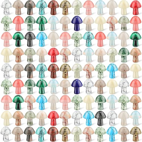 Nuenen 200 piezas de hongos de cristal a granel, mini escultura de cuarzo, decoración de hongo de piedra, hongo lindo a mano, decoración de hongo de disponible en Yaxa Peru