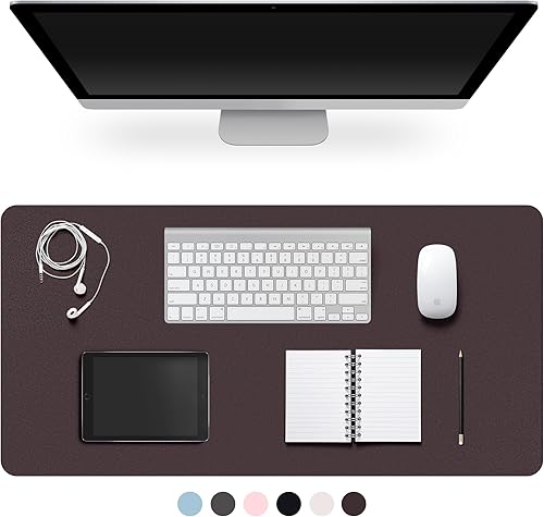 Miniatura 10 de Protector de almohadilla de escritorio de piel CADONO, almohadilla de escritorio antideslizante, gran almohadilla de ratón de piel sintética PU,