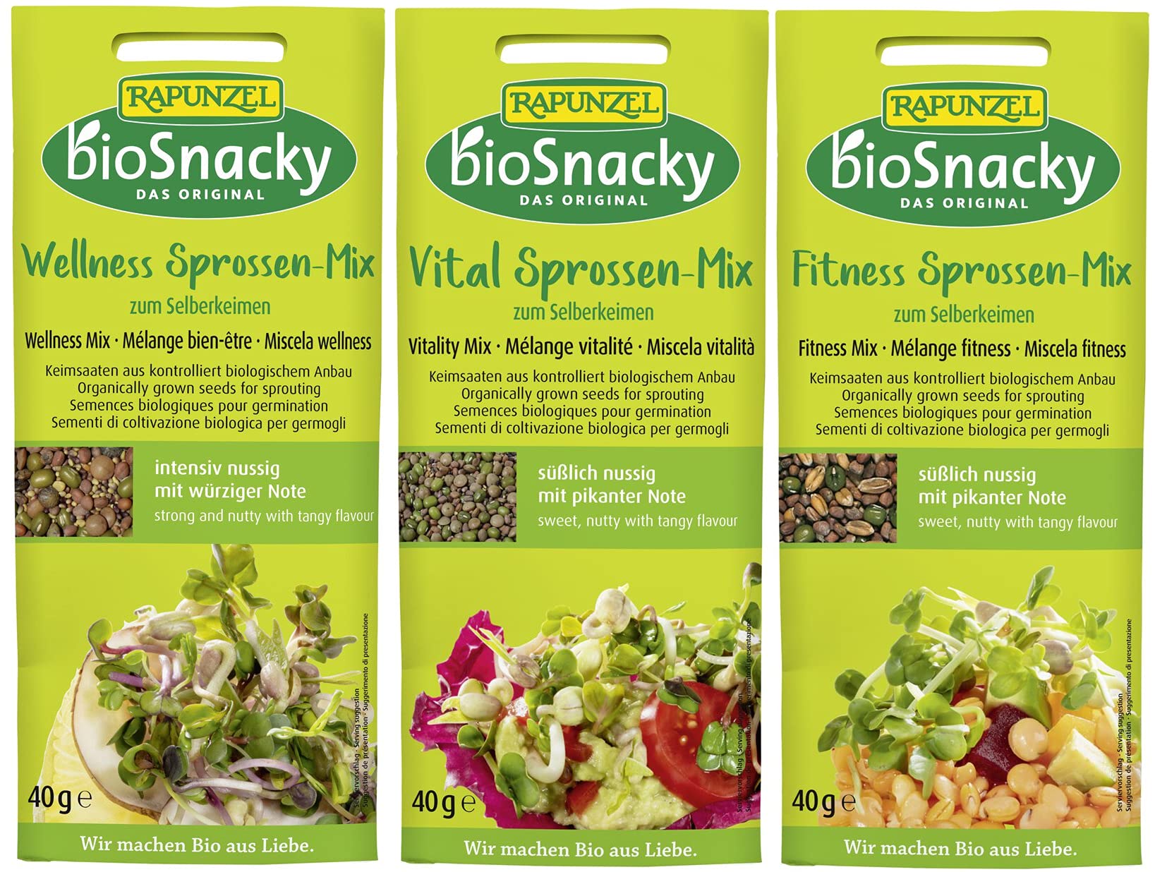 bioSnacky Sprossen-Mix | Wellness Sprossen, Vital Sprossen, Fitness Sprossen | Bio Keimsprossen zum Selberkeimen