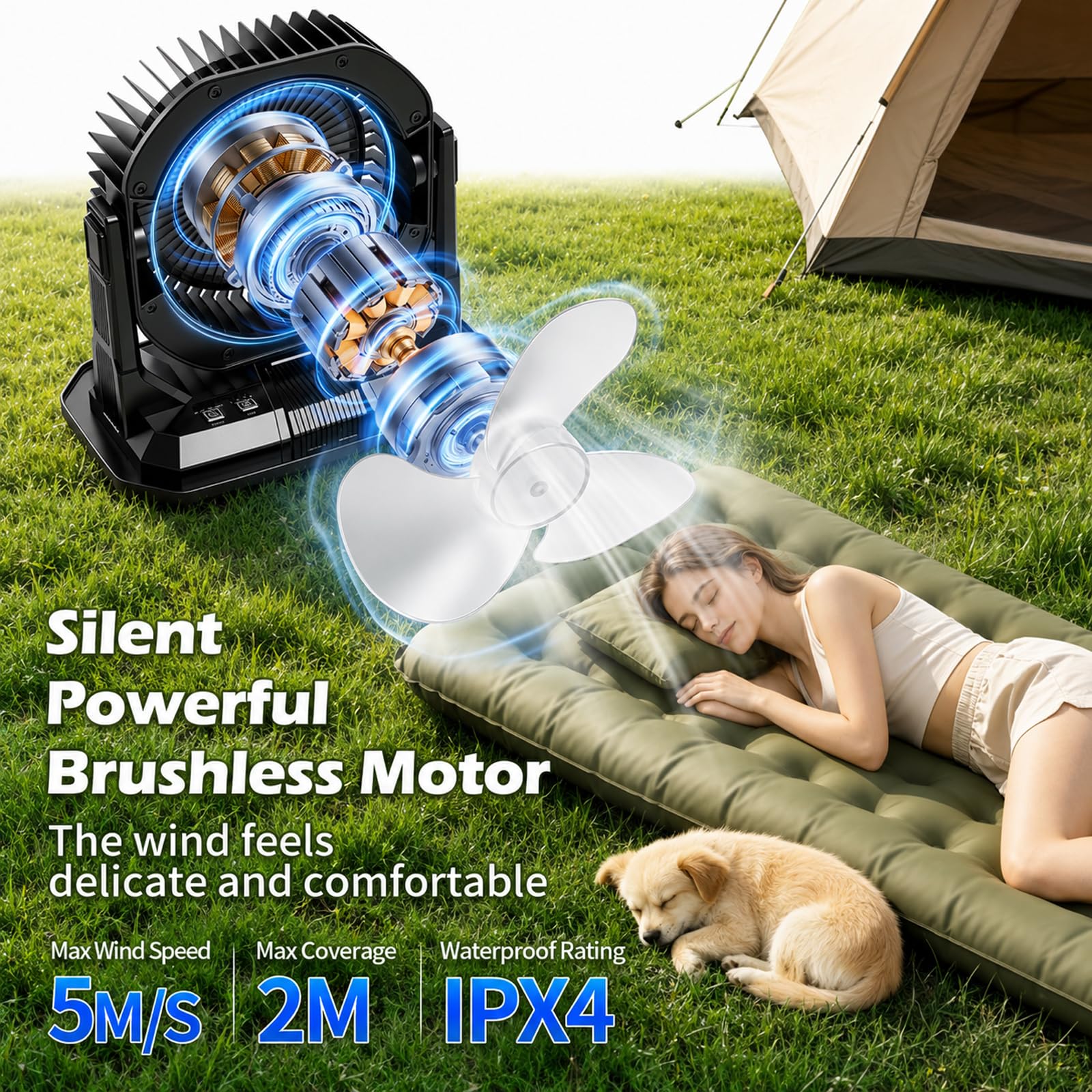 TYH Ventilador Nebulizador Portátil Grande De 10 L, Ventilador Nebulizador De Agua Recargable De 20000 Mah, para Exteriores con Luz RGB, con Control Remoto Y Temporizador