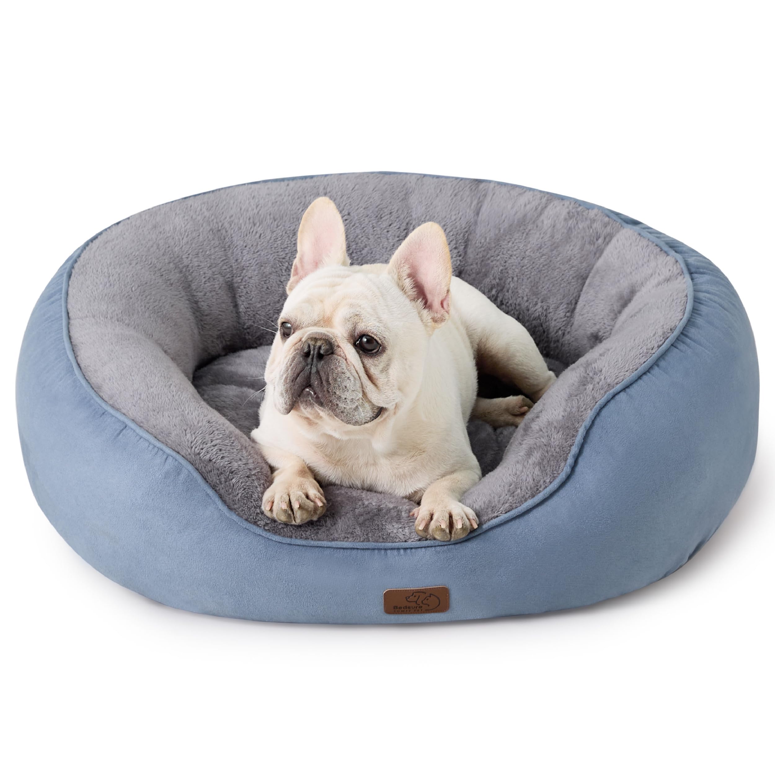 BEDSURE Katzenbett waschbar Katzen Bettchen - 76x61x20cm Katzen Bett mit Zweiseitig Innenkissen Katzenschlafplatz für oder kleine Hunde, blau