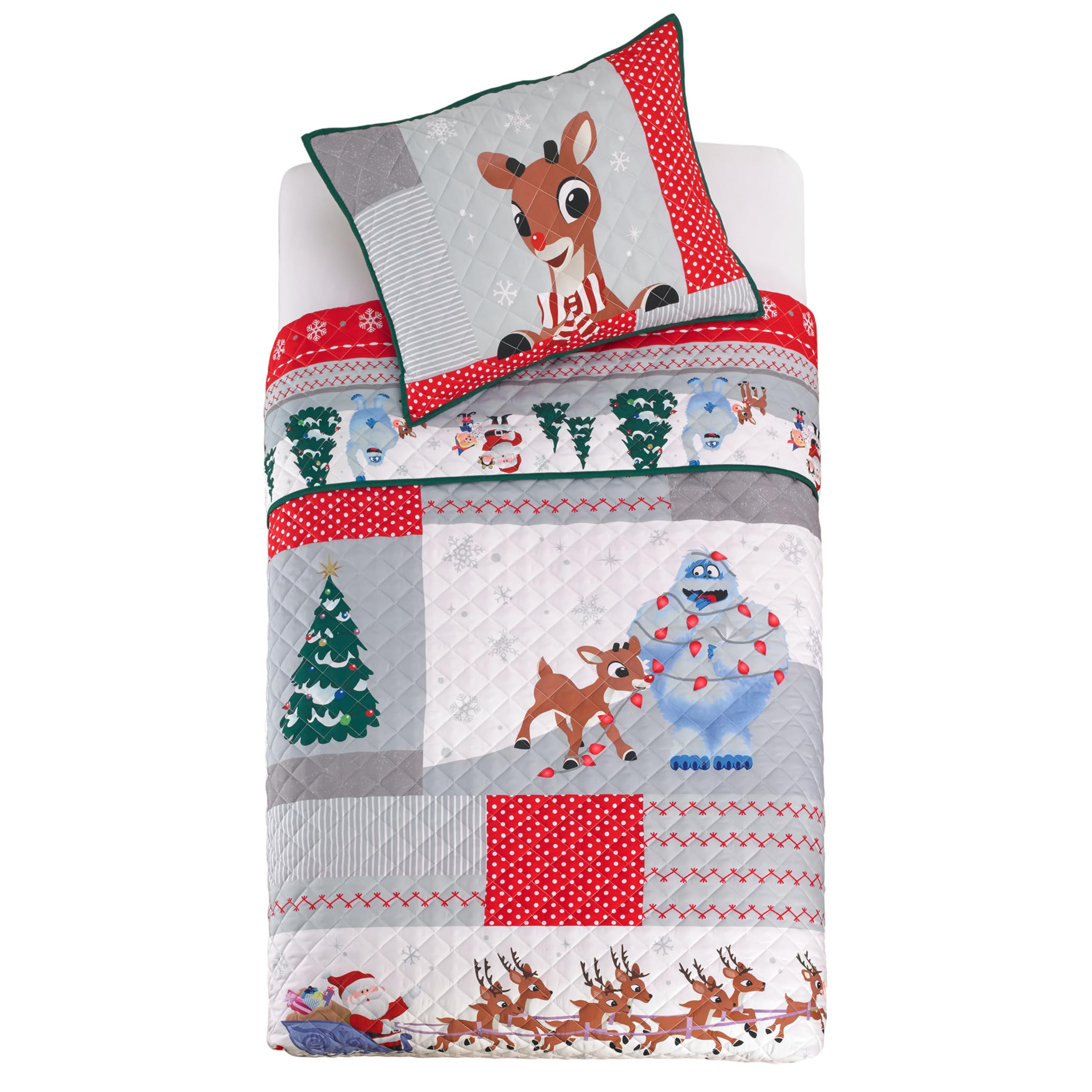 Parure de lit Rudolph housse couette grand lit taie oreiller douce