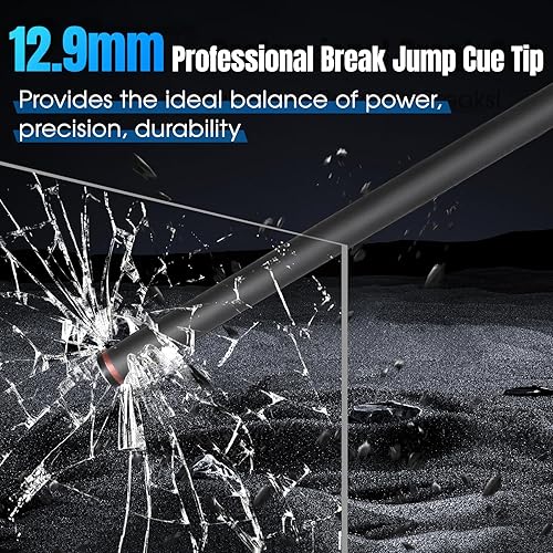 Miniatura 2 de PODAYUDE Little Monster Taco de piscina de fibra de carbono, 3 piezas de palo de piscina, tecnología de baja desviación de billar, punta de 0.508 in