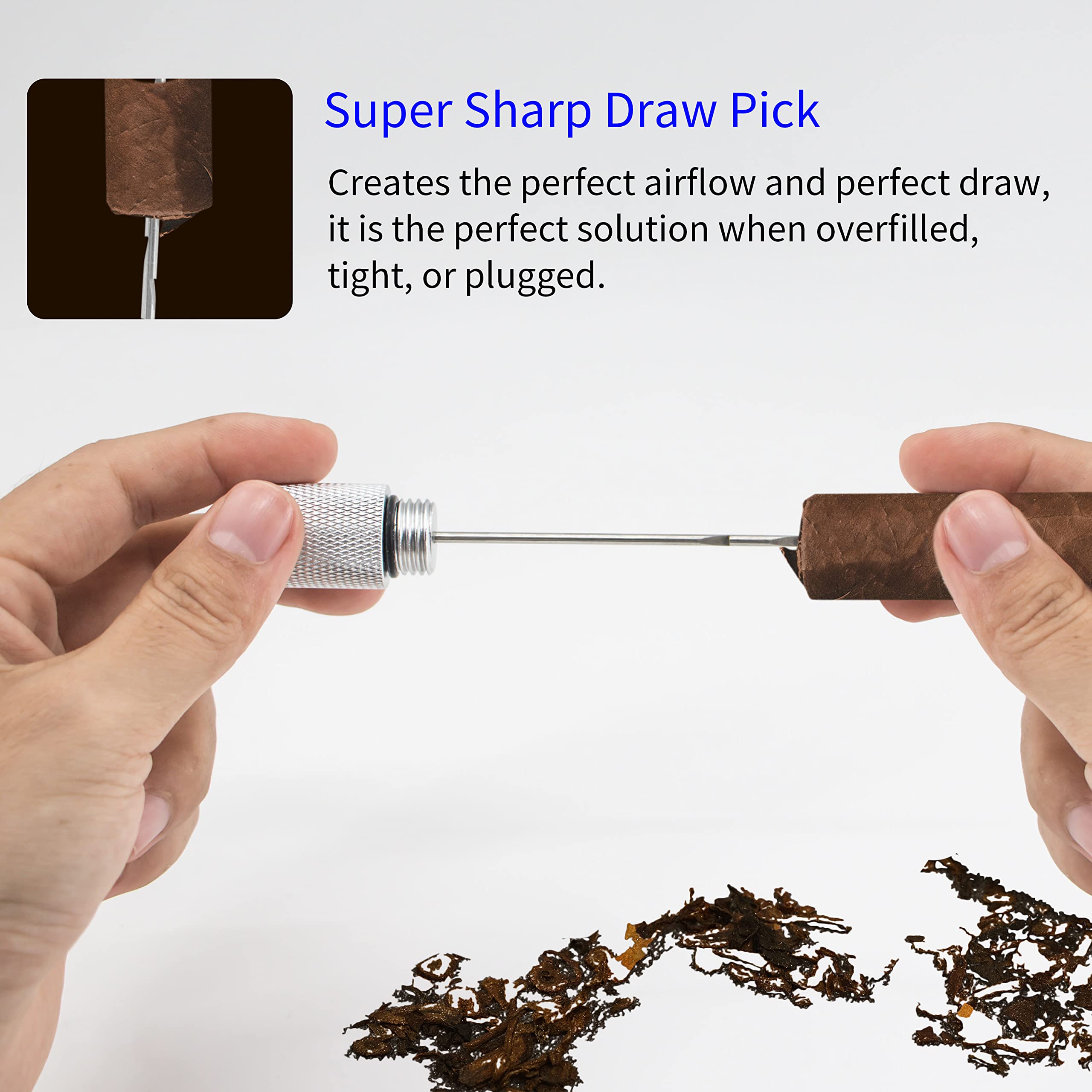 Cigar Punch Tool | Perfect, Smoother Draw Enhancer With Sharp Prongs For Piercing Stainless Cutter Accessory Alternative Cigar Pick Made With The Finest Aluminum Steel Prongs Silver - View #4