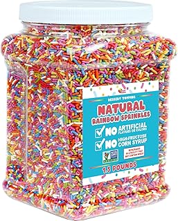 A Great Surprise Dye Free Rainbow Sprinkles - 1.5 Pounds - All Natural -...