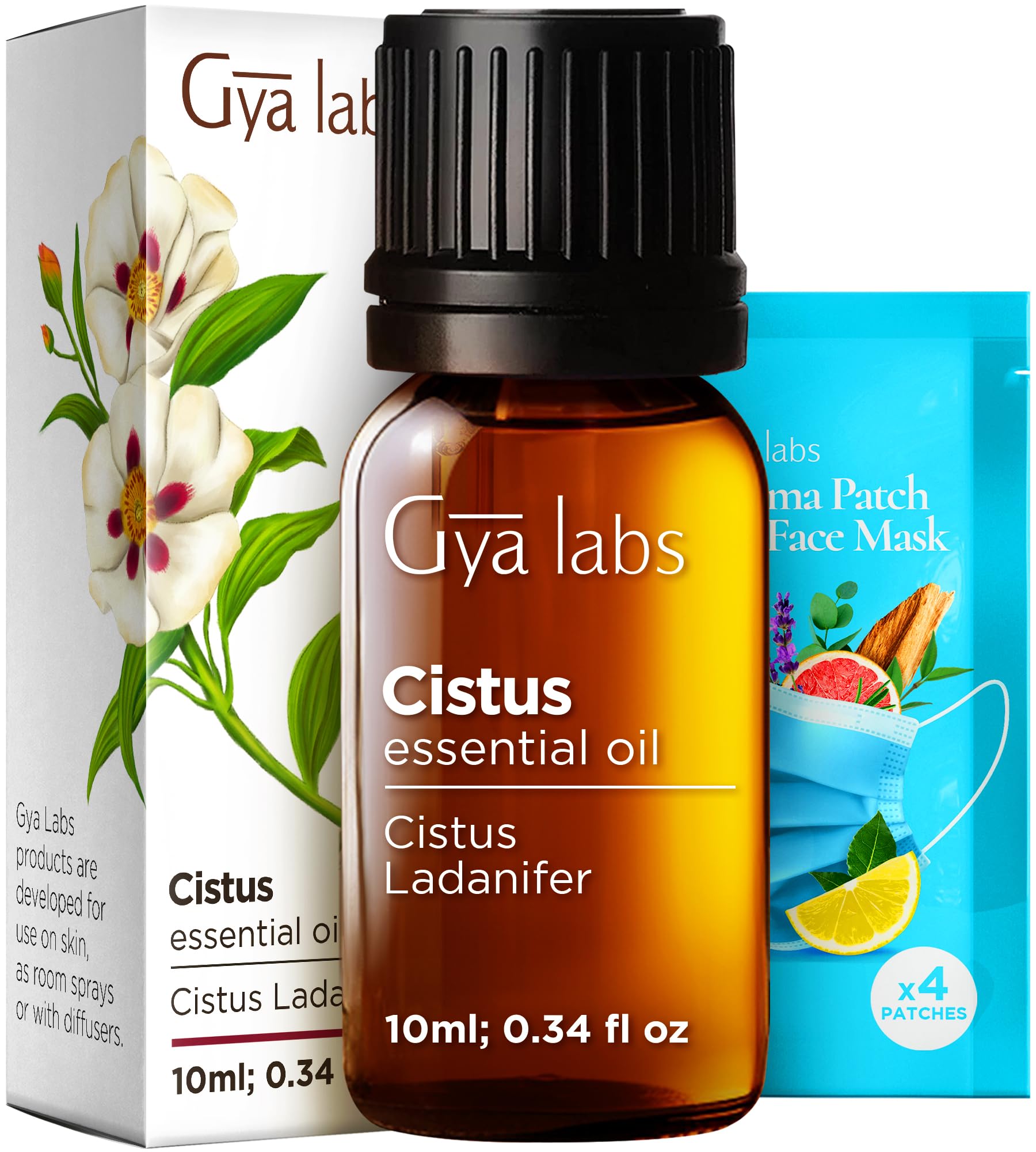 Cistus Essential Oil for Skin, Hair &amp; Diffuser - 0.34 Fl Oz