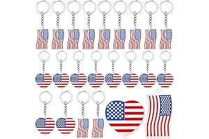 40-Pack Patriotic Gift Bags: American Flag Keychains for Patriotic Celebrations