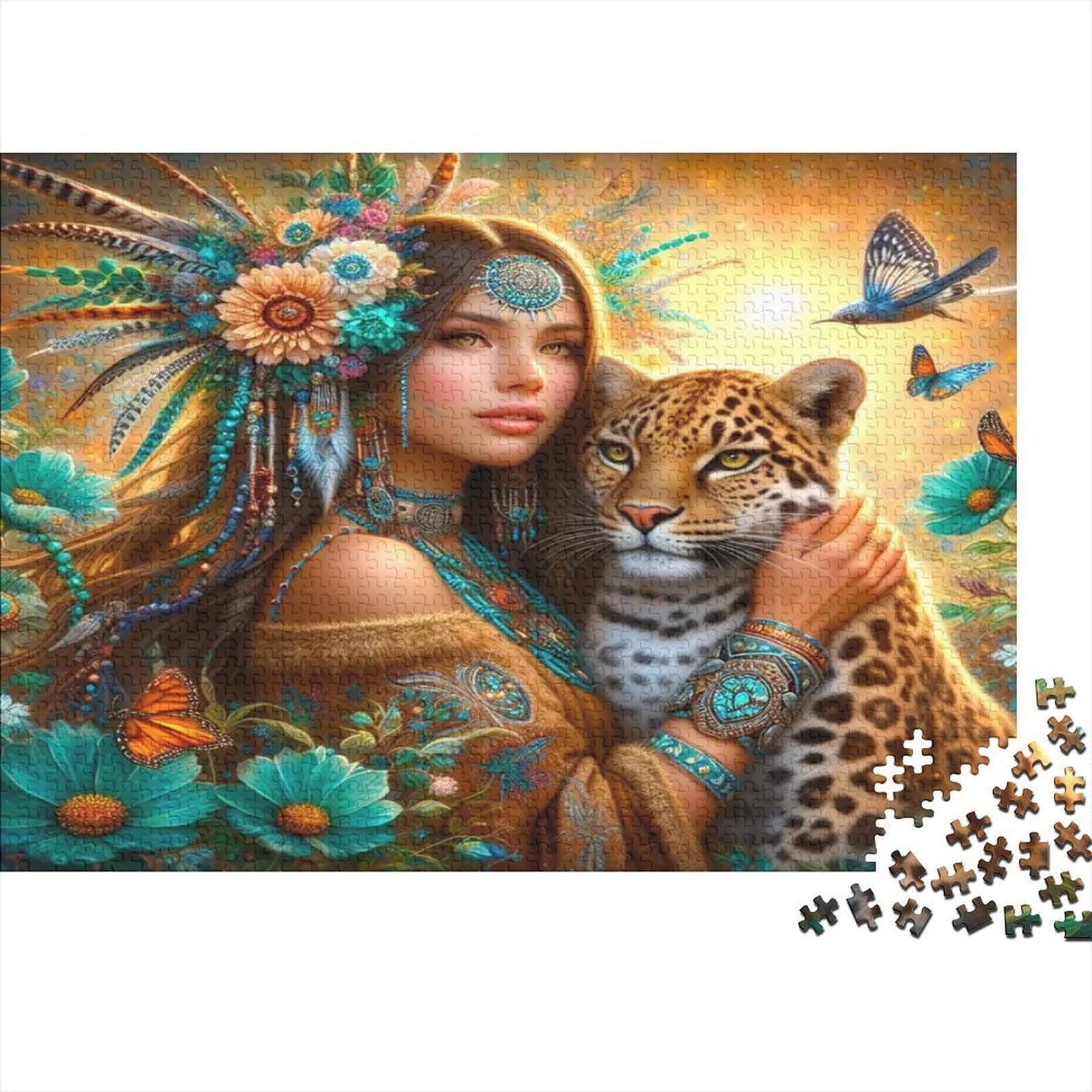 African Women Jigsaw Puzzles Puzzles for Adults Kids. 1000 Pieces Impossible Challenge Toy Educational Games Home Decoration for Adults& Kids Age 14 Years Up 38x26cm/1000pcs