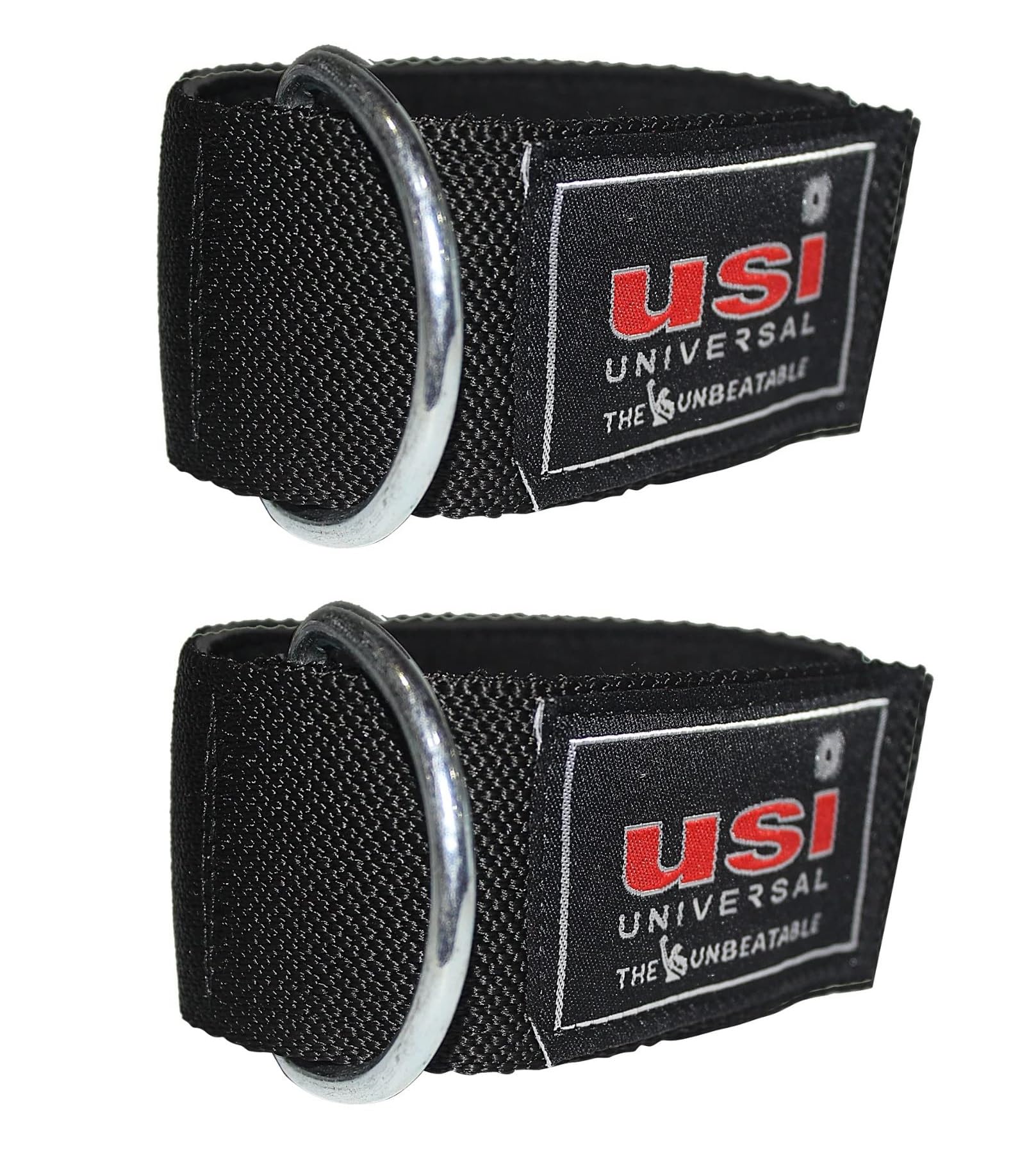 USI UNIVERSAL Padded Ankle Cuff with D Ring Gym Cable Machine Exercise Strap (Pack of 2 Pieces)