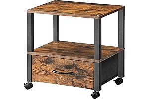 HOOBRO Printer Stand, Under Desk Printer Table with Storage, Rolling Small Printer Stand on Wheels