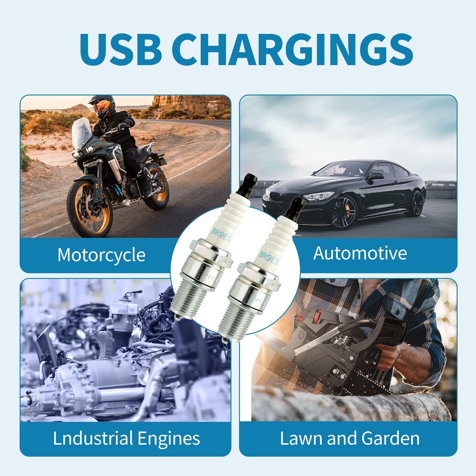 Bougies D'allumage NGK BR9ES - Lot De 4 Pour Scooters Et Motos, Indice Froid 9