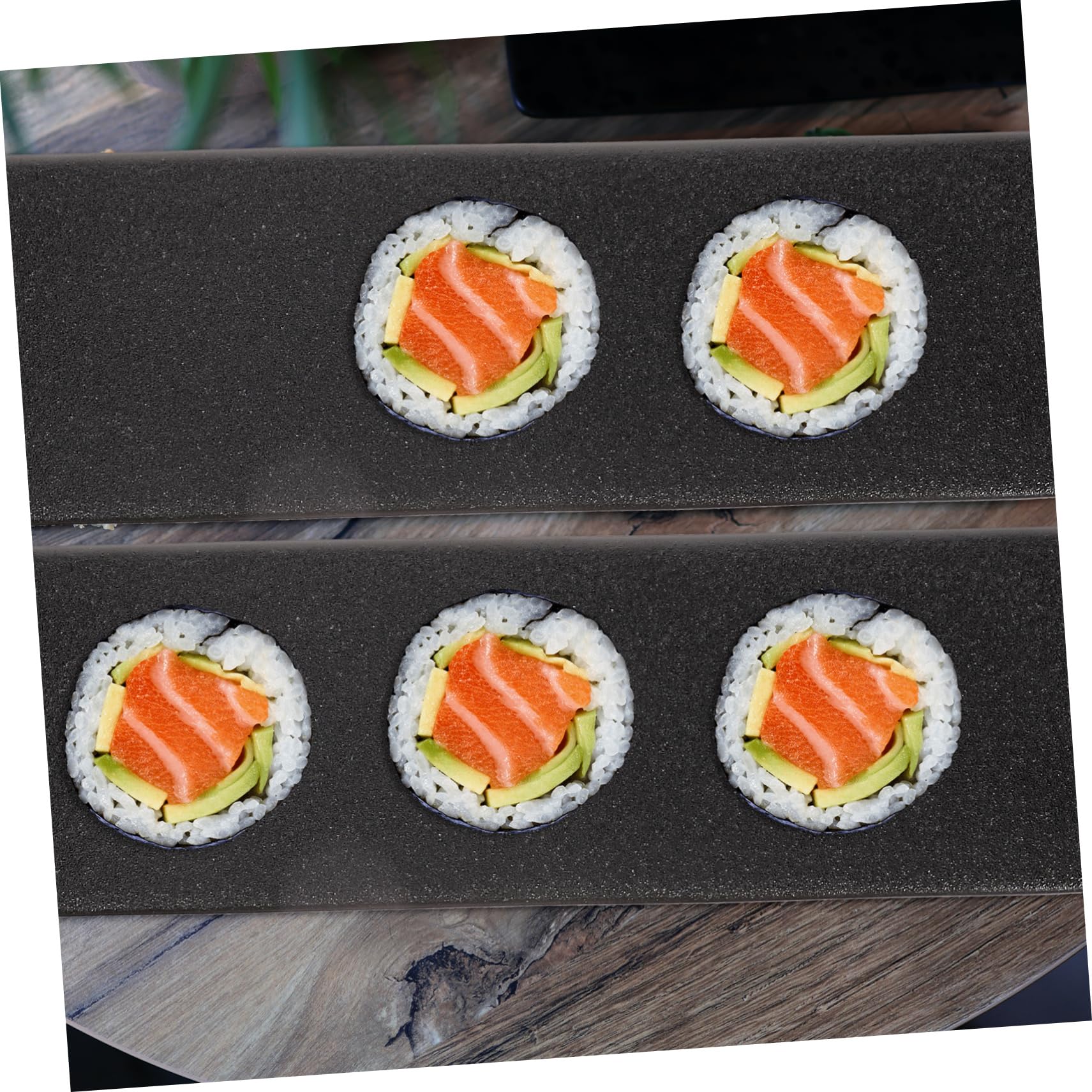Plat de Sashimi Japonerie Rectangulaire en Céramique Noir, 1 Pièce