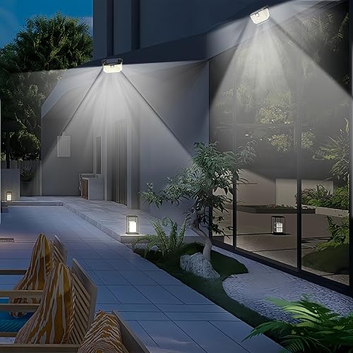 Miniatura 7 de Luces solares para exteriores, 178 luces LED con reflector de luz y 3 modos de iluminación, luz de pared con sensor de movimiento, resistente al