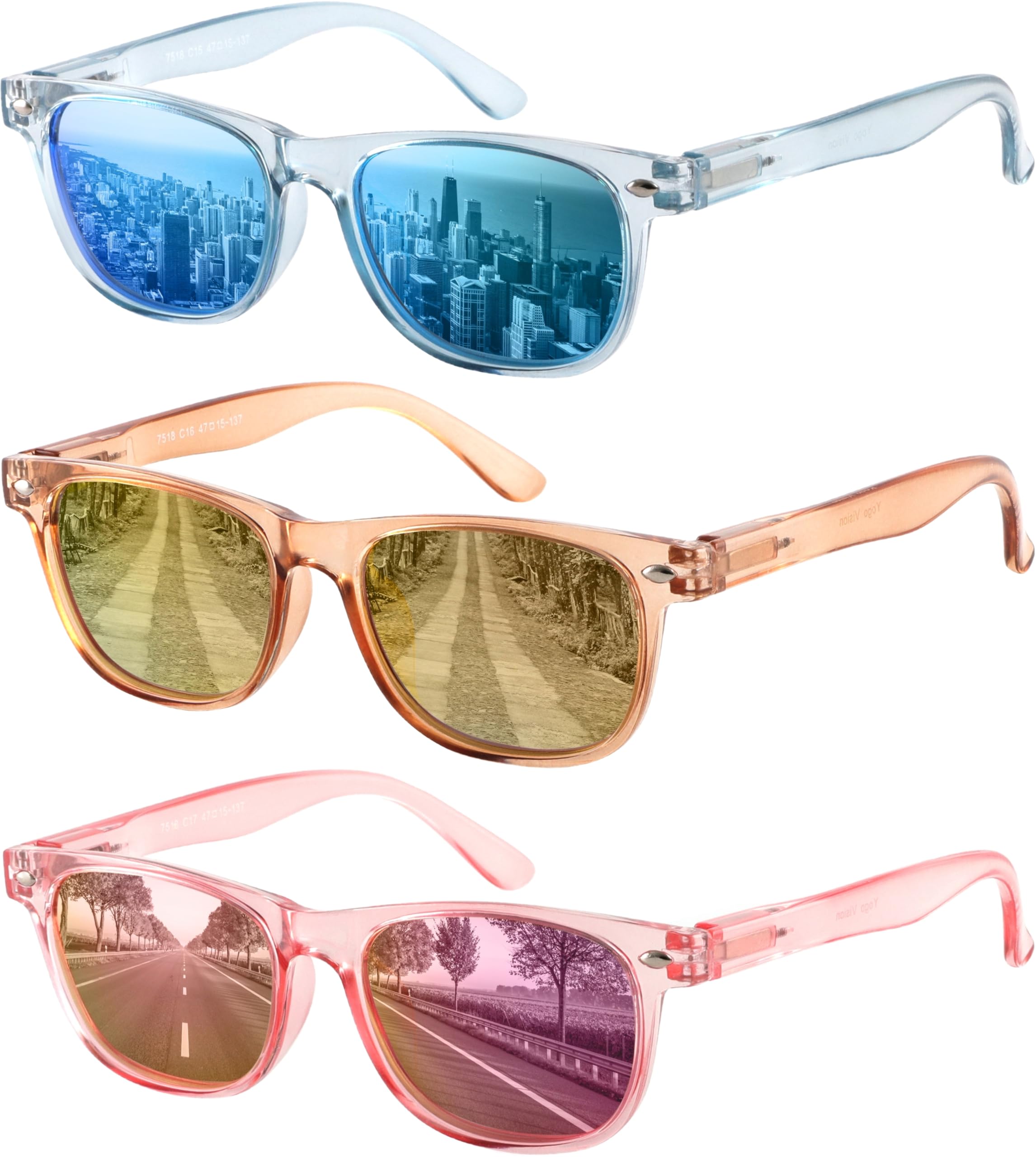 Yogo Vision Occhiali Da Sole Per Bambini, Occhiali Da Sole Con Montatura Polarizzata Per Bambini, Ragazzi E Ragazze (Confezione Da 3, Età 3-10)