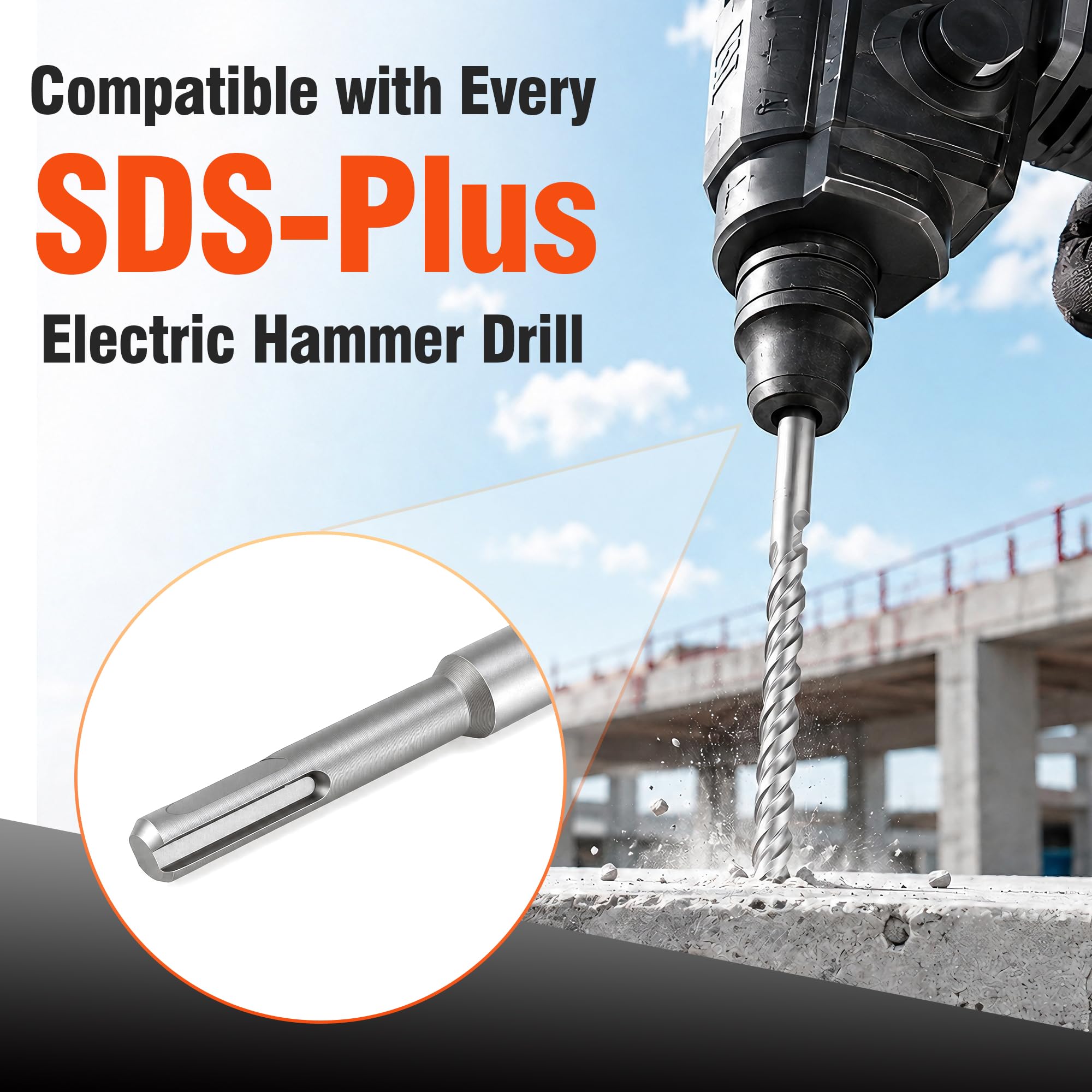 SDS Plus Masonry Drill Bits - 10 Piece Set -7