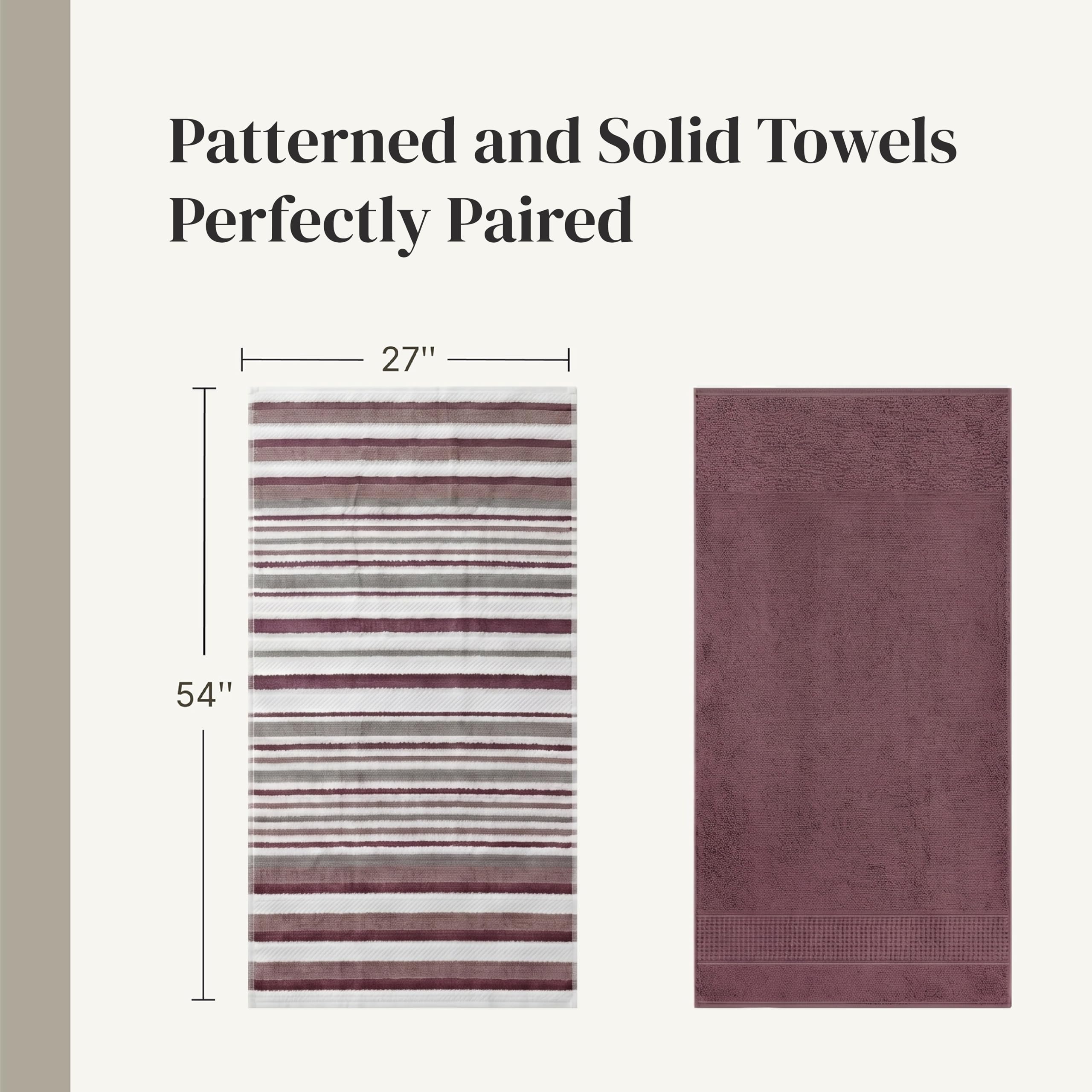 Modern Threads Pax 6-częściowy zestaw dwustronnych ręczników żakardowych, barwionych przędzą, ręczniki kąpielowe, ręczniki do rąk i ściereczki do prania, bardzo chłonne i szybkoschnące, 100% czesana