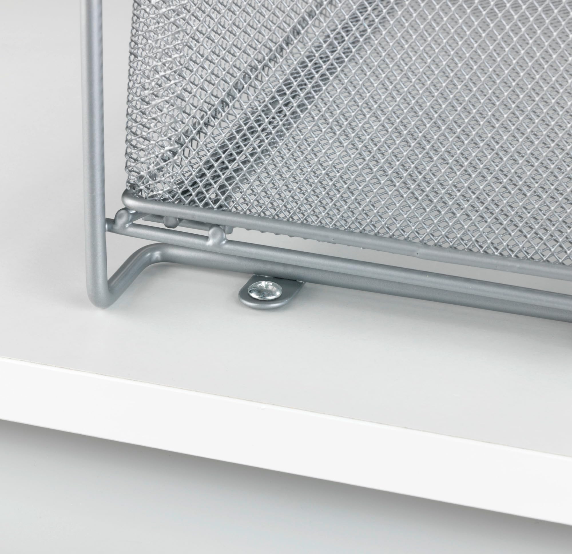 WENKO Schubladenregal Mod. Gioma, hochwertiger Organizer mit 2 Etagen und Korb-auszug für Küchenschrank oder Arbeitsplatte, Küchenregal aus pulverbeschichtetem Metall, 35 x 33,5 x 18,5 cm, Silber-Matt