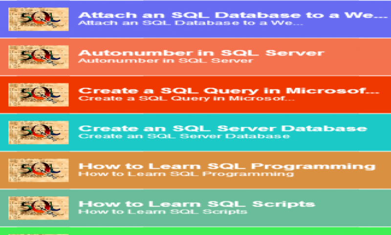 SQL Tutorial - App on Amazon Appstore