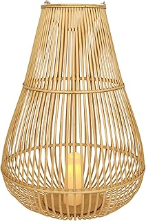 10 Bamboo Gazebo Ideas for Natural Outdoor Style 35 Alpine Corporation IWY108HH-L Outdoor Bamboo Lantern with LED Candle, Br...