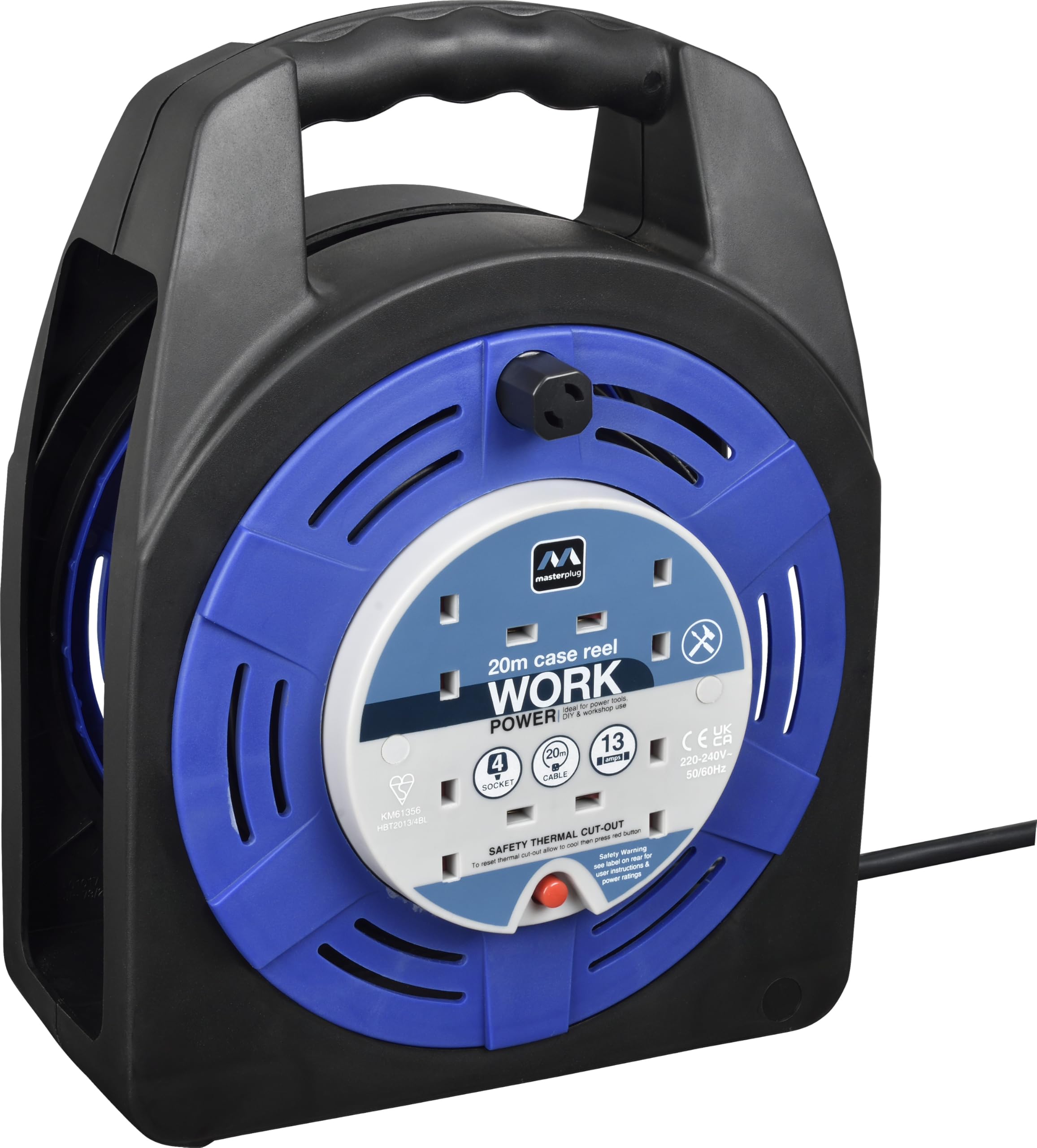 Masterplug HBT2013/4BL-MP Hand Bag Cassette Reel Blue 20 m 13 A 4skt