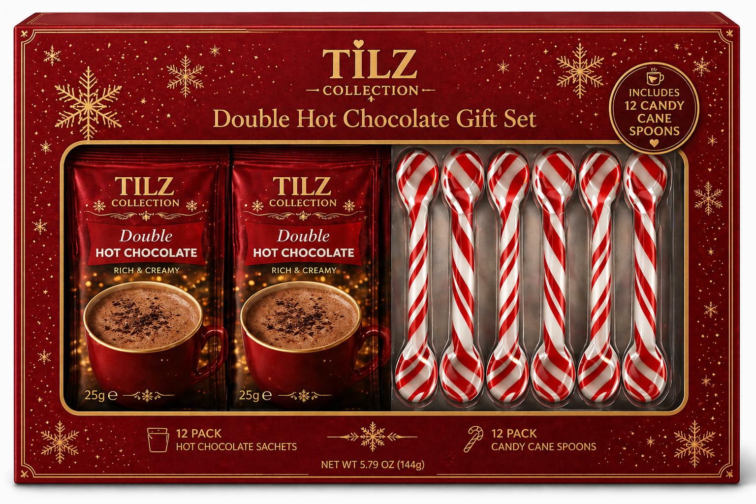 Premium Trinkschokolade Geschenkset – 12 x 25g Gourmet-Kakao-Sachets – Luxuriöse Schokoladen-Geschenkidee für Weihnachten, Adventskalender & Geburtstage – Hochwertige Auswahl für Kinder & Erwachsene
