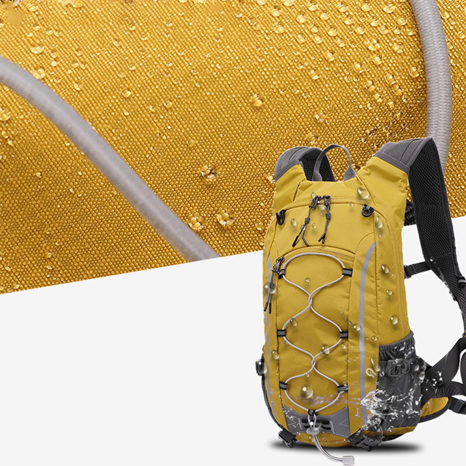 Mochila de Senderismo Y Montañismo de 20 litros, Multifuncional, de Poliéster, con Múltiples Compartimentos para Uso Diario. Resistente, Verde Amarillento