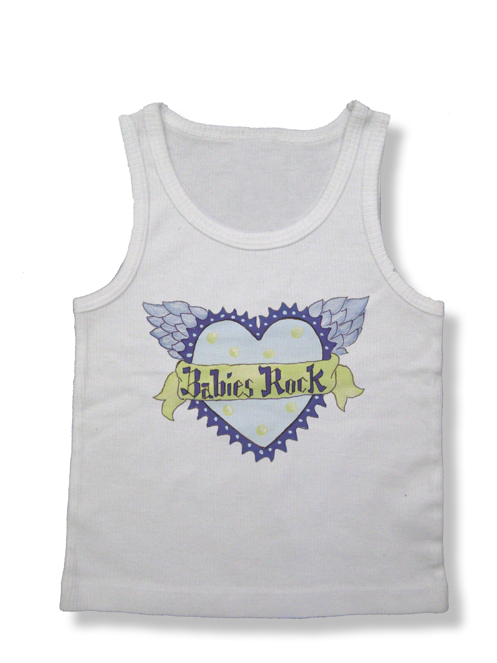 Light of Mine Designs Babies Rock Rib Cotton Infant Tank Top, 12-18 Months