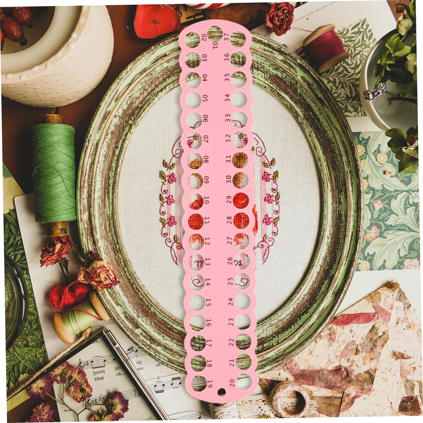 DOITOOL 37-Hole Cross-Stitch Thread Winding Board Cable Management for Embroidery