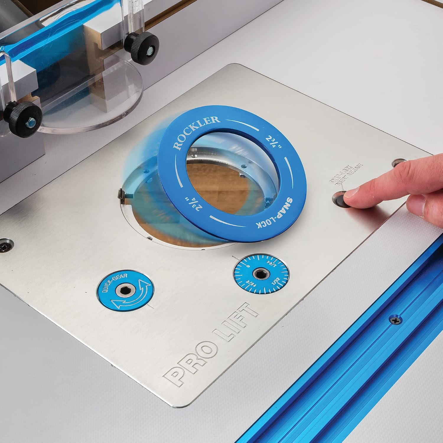 Snap-Lock Router Plate Insert Lock (5 Set) - Twist Locks for Router Table Insert Plate Fits Properly & Control Dust – Aluminum Router Table Insert Plate Accessories - No Tools Required to Install