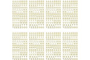 8 Sheets Gold Letter Stickers, Small Self-Adhesive Alphabet for Scrapbooks